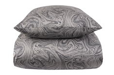 Sateng sengesett - 140x200 cm - 100% Bomullssateng - Marble dark grey 
