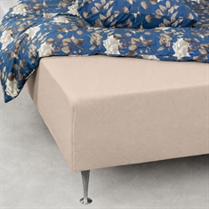 Stretchlaken 90x200 cm - Sandfarget jerseylaken - 100% bomull - Formsydd laken til madrass
