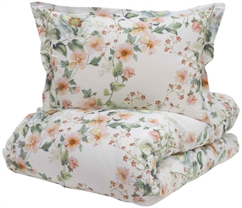 Turiform sengetøy - 140x220 cm - Lilly Red - Blomstert sengetøy - 100% bomull sateng sengesett