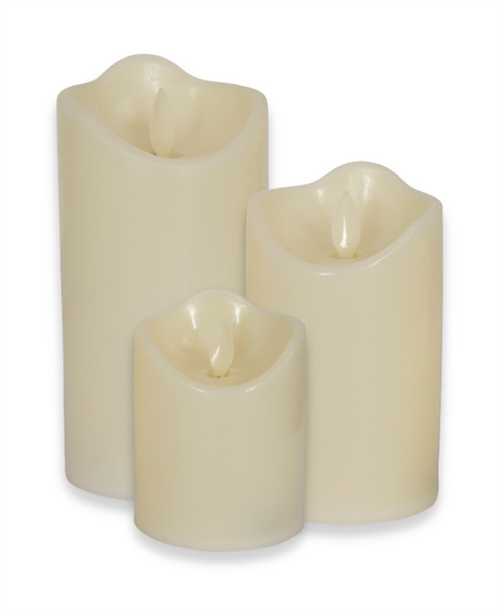 LED blokklys - 3 stk. i pakke - Med bevegelige flammer