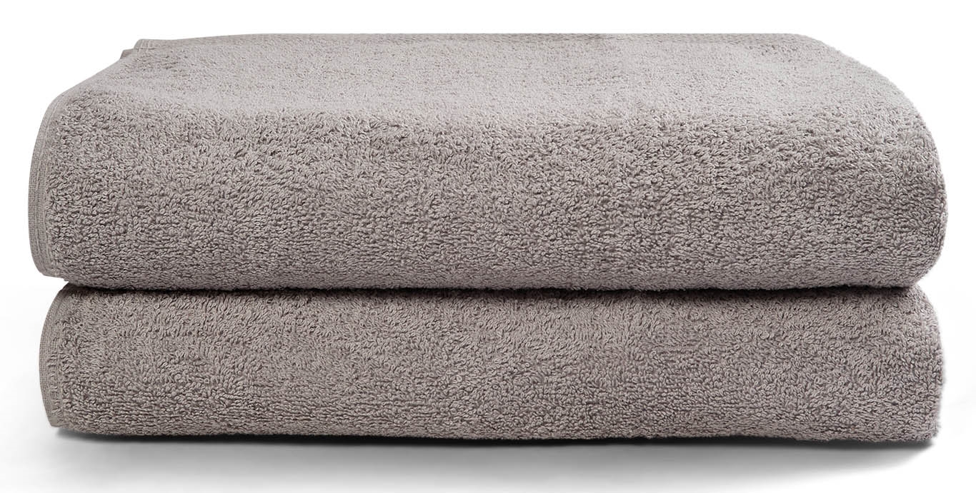 Badehåndklær - 2 stk. - 70x140 cm - Lys grå - 100% bomull - Håndklepakke fra nordisk tekstil