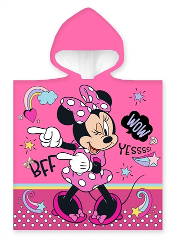 Håndkle poncho til barn - Minnie Mouse BFF - 50x100 cm – Deilig og myk kvalitet.