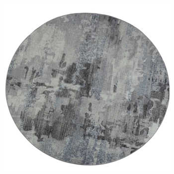 Rundt teppe - Gulvteppe Ø 160 cm - Grått løst teppe med steinlook & sklisikker bakside - Mykt gulvteppe fra Nordstrand Home Molly