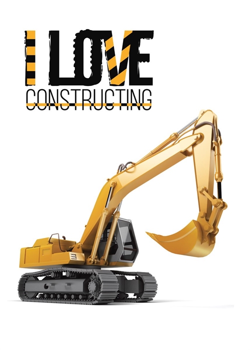 Barneteppe - Gravemaskin - 100x140 cm - Mykt og deilig fleeceteppe - Borg Living