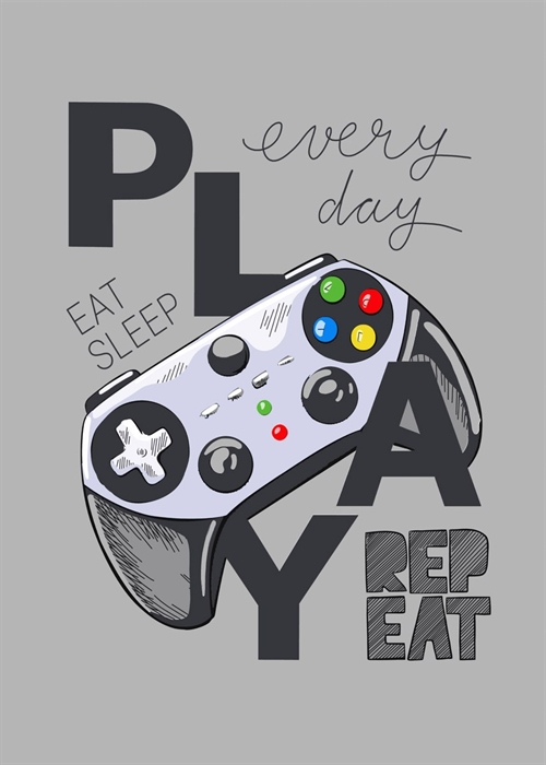 Barneteppe - Gamer - 100x140 cm - Mykt og deilig fleeceteppe - Borg Living