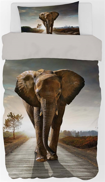 Sengetøy - Stor elefant - 150x210 cm - 100% bomull