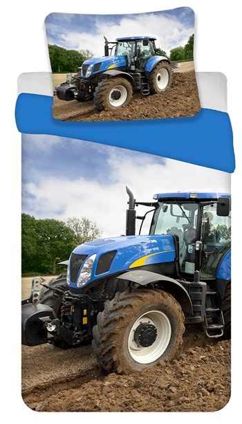 Sengetøy - Blå traktor - 140x200 cm - 100% bomull
