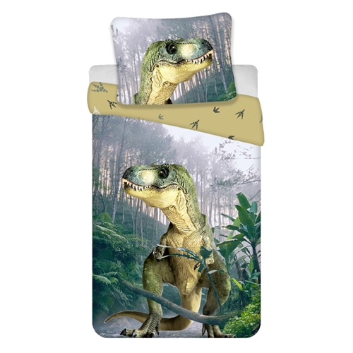 Dinosaur sengetøy 140x200 cm - Sengetøy i 100% bomull - Vendbart dynetrekk