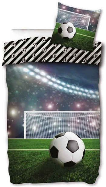 Fotball sengetøy - 140x200 cm - Fotballstadion - 100% bomull