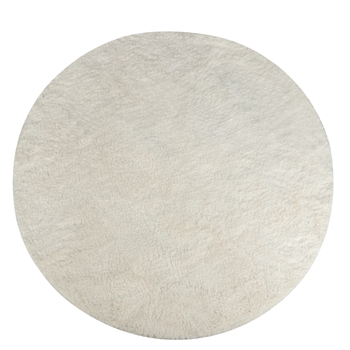 Rundt teppe - Gulvteppe Ø 160 cm - Hvit - Langt ryateppe med sklisikker bakside - Løst teppe fra Nordstrand Home