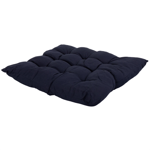 Stolpute - 35x35x6 cm - Mørkeblå ensfarget hagepute