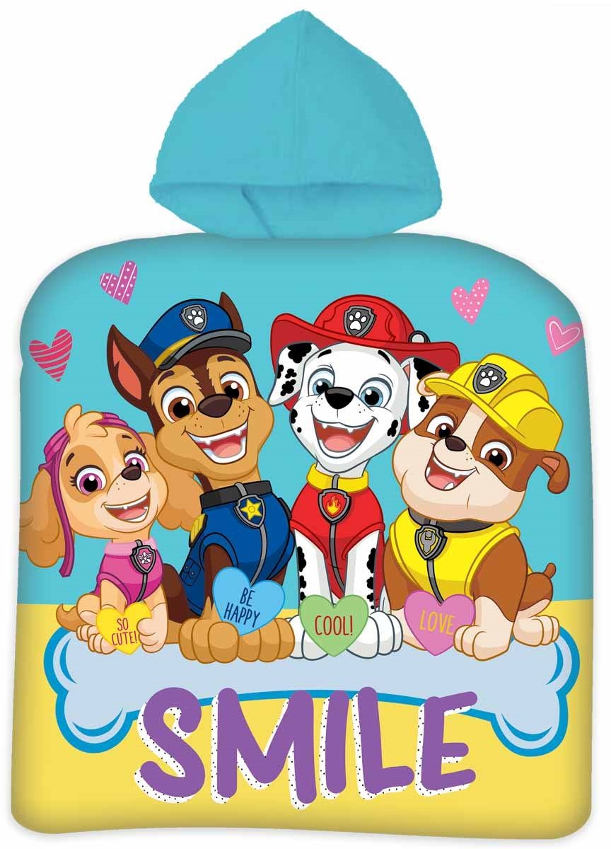 Badeponcho - Håndklær til barn - Paw Patrol Smile - 50x100 cm - 100% bomull