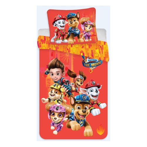 Paw Patrol sengetøy - 150x210 cm - Team Paw Patrol - Dynetrekk med 2 i 1 design - 100% bomull sengesett