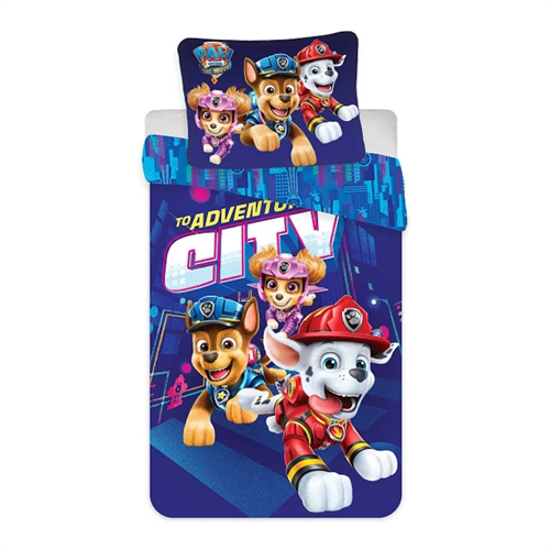 Paw Patrol sengetøy - 150x210 cm - Sengesett med 2 i 1 design - 100% bomull