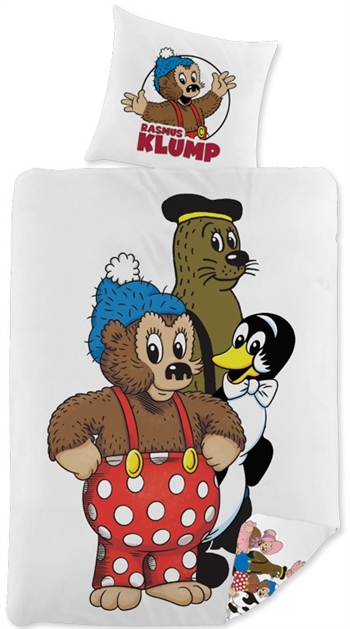 Junior sengetøy 100x140 cm - Rasmus Klump sengetøysett - Vendbart design - 100% bomull sengetøy