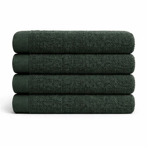 Bomullshåndkle - 100% bomull - Badelaken 100x150 cm - Valmue - Mørkegrønn