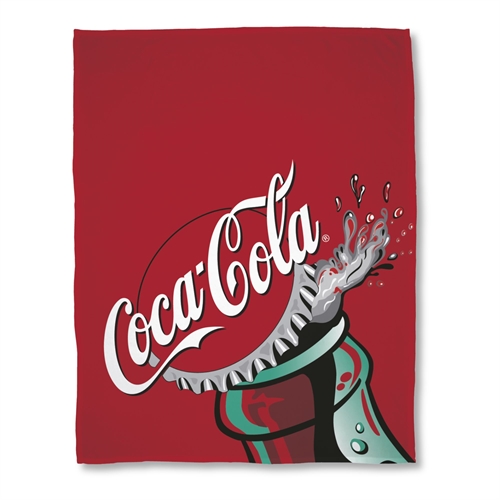 Barnteppe - Coca Cola - 150x200 cm - Mykt fleeceteppe - Rød