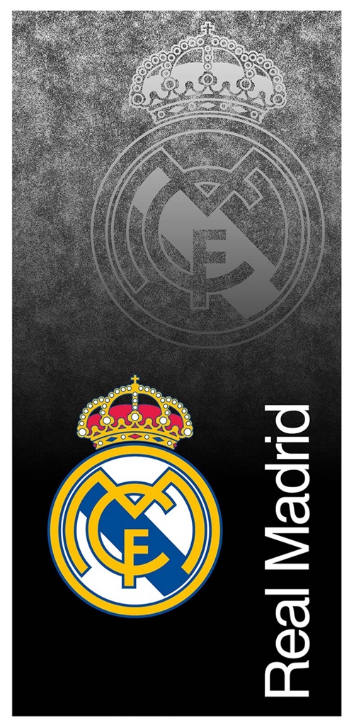 Svart Real Madrid håndkle - 70x140 cm - 100% bomull - Mykt badehåndkle med Real Madrid-logo
