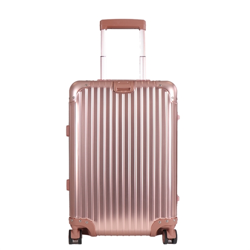 Kabinkoffert - Aluminiumskoffert - Rose-gull - Luksuriøs trolley med TSA-lås - 36 liter