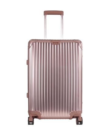 Aluminiumskoffert - Roségull - Mellom - Luksuriøs reisekoffert med TSA-lås