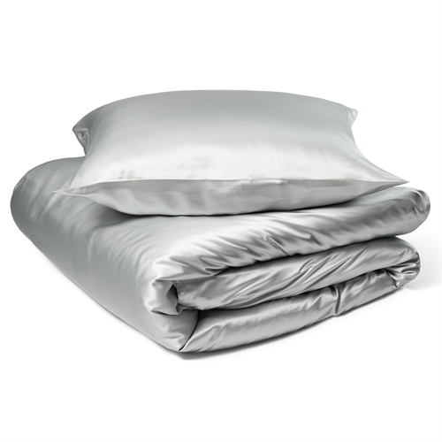 Sengetøy av silke 140x220 cm - Støvet grått sengetøy - Sengesett i 100% morbærsilke - By Borg