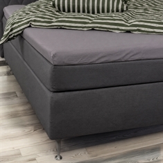konvoluttlaken 90x200x8 cm - Grå - 100% bomullssateng - Laken til overmadrass