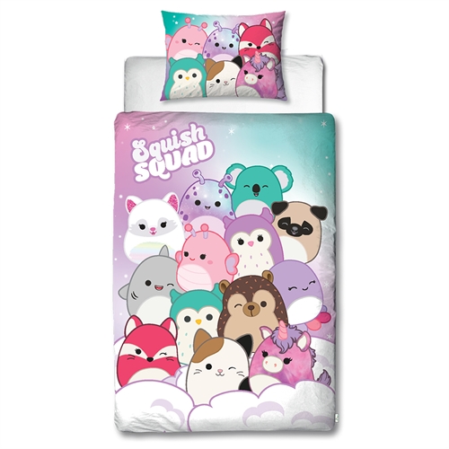 Squishmallows sengetøy – 150x210 cm – Squishmallows 2 i 1 sengesett – 100 % bomull