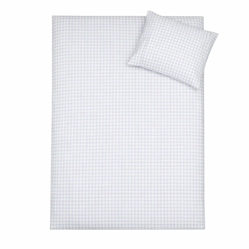 Rutete sengetøy - 100% bomull - Junior sengetøy 100x140 cm - Blå og hvite ruter