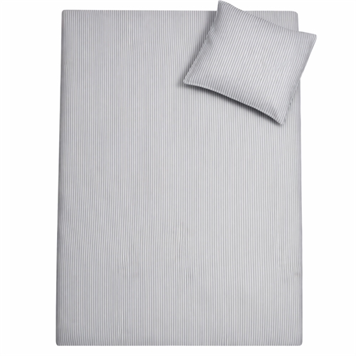 Baby sengetøy 70x100 cm - Sengesett med hvite og blå striper - 100% mykt bomulls sengetøy