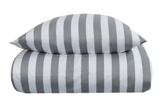 Sengetøy - 240x220 cm - Nordic Stripe Grey - Grå og hvit - 100% bomullsateng