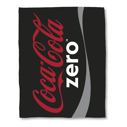 Barneteppe - Coca Cola Zero - 150x200 cm - Mykt fleeceteppe - Svart