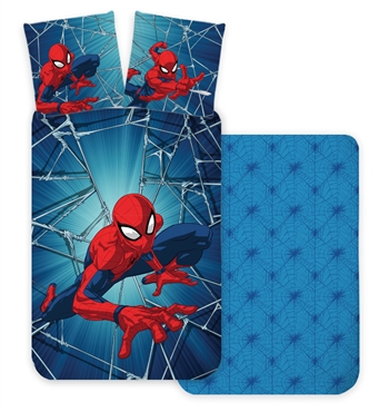Spiderman sengetøy - 140x200 cm - 2 i 1 design - 100% bomull