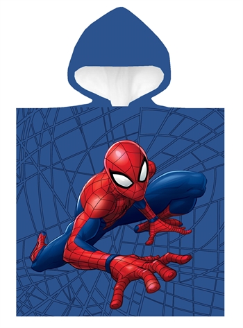 Håndkle poncho til barn - Spiderman - 50x100 cm – Deilig og myk kvalitet.