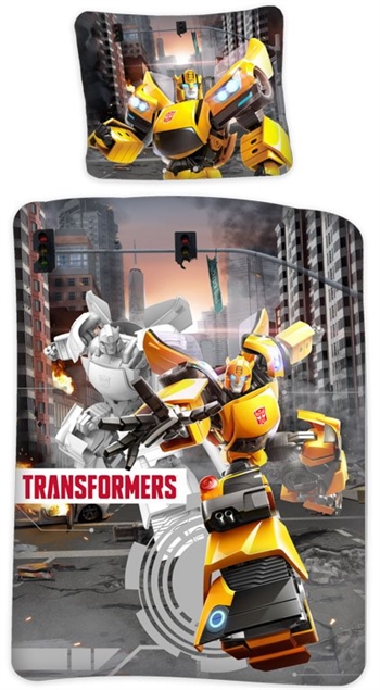 Transformers sengetøy - 140x200 cm - Transformers Bumblebee and Jazz - 2 i 1 design - 100% bomull
