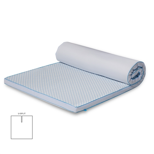 Kjølende U-splittet topmadras - 160x200 cm 5 cm høy - 5 soner - Memoryskum topmadras - SLEEP TECH by Borg