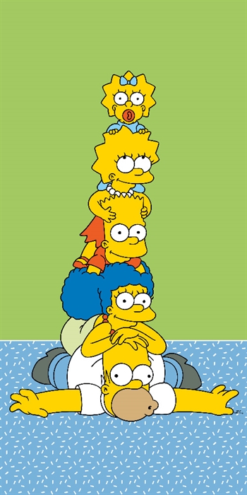 Håndkle - The Simpsons - 70x140cm Håndklær , Håndklestørrelser , Badehåndkle 70x140 cm