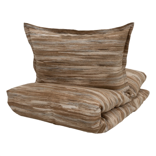 Turiform sengetøy - 140x220 cm - Yara Rustbrun - 100% bomullssateng sengesett - Mønstret sengetøy