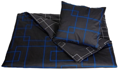 Neon Living - bomullssateng - Dobbelt sengetøy - 200x200cm - Svart og Blå
