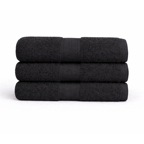 Bomullshåndkle - 100% bomull - 50x100 cm - Diamant - Svart