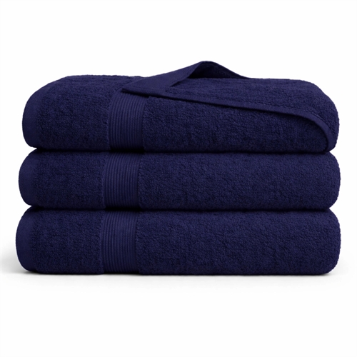 Bambus håndkle - Badelaken 100x150 cm - Bambus/bomull - Mørkeblå