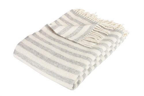 Ullpledd - 100 % ny norsk ull - Fenris lysegrå - 130x200 cm - Arctic