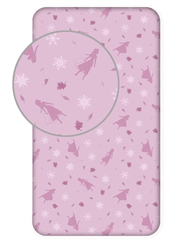 Barnelaken 90x200cm - Rosa Frozen-laken - 100% Bomull - Formtilpasset laken til madrass