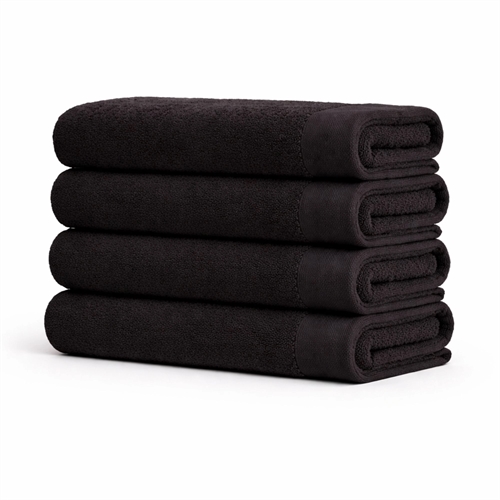 Bomullshåndkle - 100% bomull - Badelaken 100x150 cm - Valmue - Sort