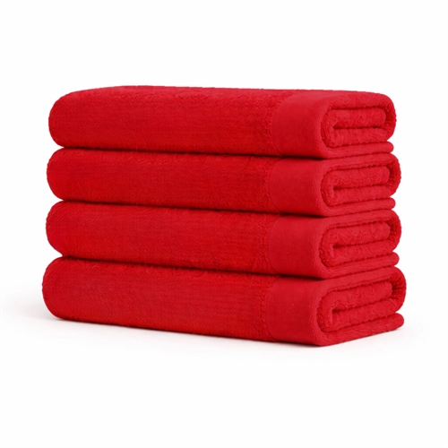 Bomullshåndkle - 100% bomull - Badelaken 100x150 cm - Valmue - Rød