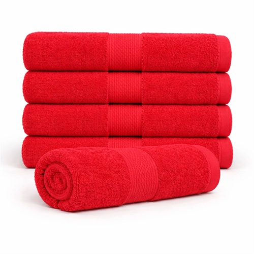 Bomullshåndkle - 100% bomull - Badehåndkle 70x140 cm - Diamant - Rød