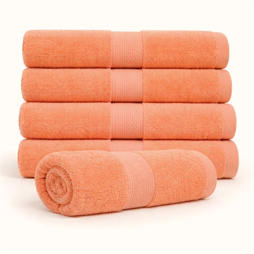 Bomullshåndkle - 100% bomull - Badehåndkle 70x140 cm - Diamant - Oransje