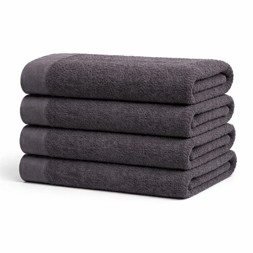 Bomullshåndkle - 100% bomull - Badelaken 100x150 cm - Valmue - Mørkegrå