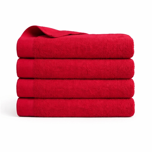 Bomullshåndkle - 100% bomull - Badehåndkle 70x140 cm - Valmue - Rød
