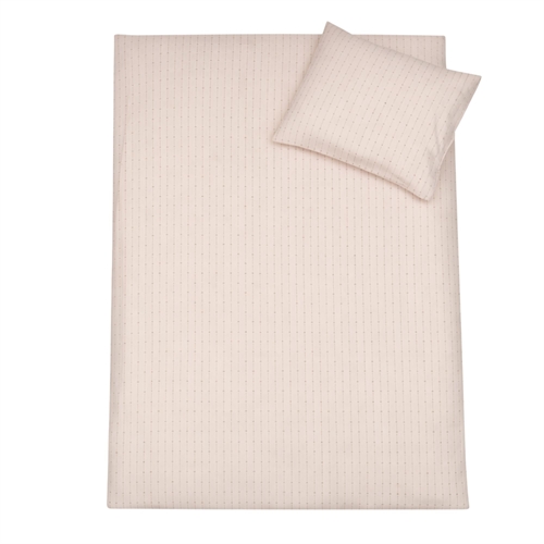 Blomstrede striper sengetøy - 100% bomull - Junior sengetøy 100x140 cm - Sand/brun med blomstrede striper