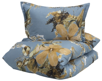 Turiform sengetøy - 140x220 cm - Sol blå - Blomstert sengetøy - 100% bomull sateng sengetøysett